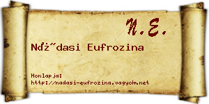 Nádasi Eufrozina névjegykártya
